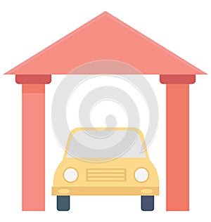 Garage Color Vector icon which can be easily modified or edit