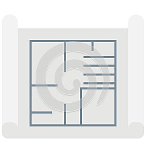 Blueprint Color Vector icon which can be easily modified or edit