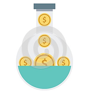 Conical Flask Color Icon isolated and Vector that can be easily modified or edit