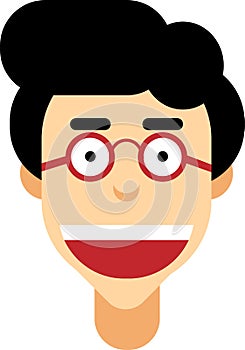 Flat design professional cartoon face photo