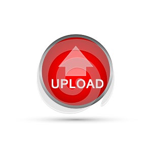 Abstract upload button icon vector in element on white background