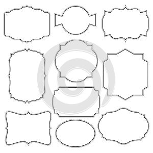 Vintage frames set vector