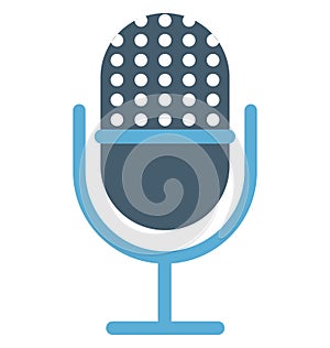 Mic Isolated Color Vector icon that can be easily modified or edit