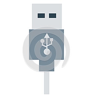 USB Isolated Color Vector icon that can be easily modified or edit
