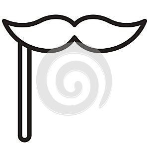Handlebar moustache Vector icon which can be easily modified or edit