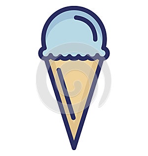 Cake cone Vector icon which can be easily modified or edit
