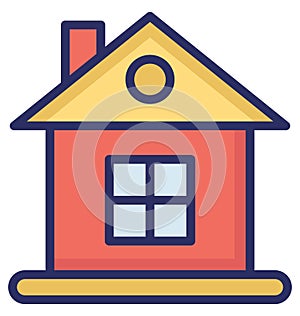 Basic Building Vector icon which can be easily modified or edit