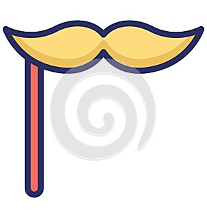 Handlebar moustache Vector icon which can be easily modified or edit