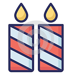 Advent candle Vector icon which can be easily modified or edit