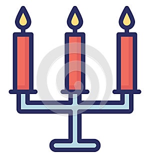 Candles Vector icon which can be easily modified or edit