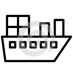 Boat Vector icon which can be easily modified or edit in any color