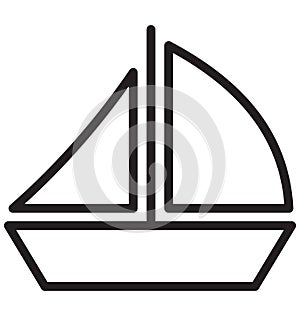 Boat Vector icon which can be easily modified or edit in any color