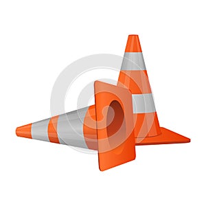 Traffic cones vector design illustration isolated on white background