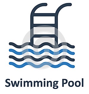 Basic RGB Swimming Pool Isolated Vector Icon which can easily modify or edit