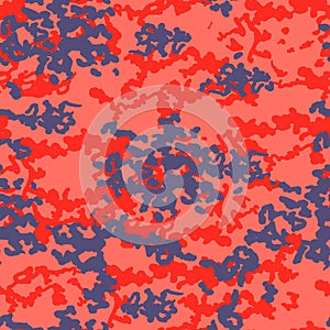 Camouflage pattern background seamless vector illustration. Living coral color camo pattern