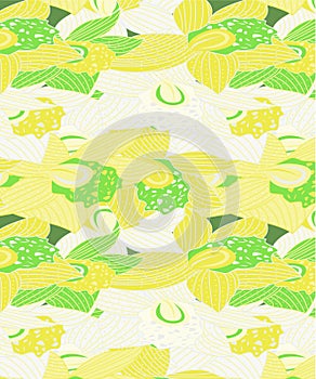White and yellow floral orchid pattern