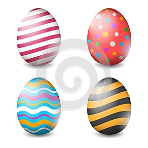 Vector illustration of Easter eggs collection on a white background - Vector