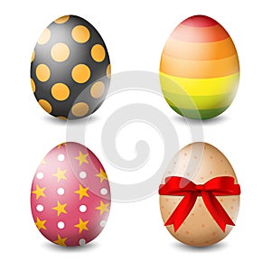 Vector illustration of Easter eggs collection on a white background - Vector