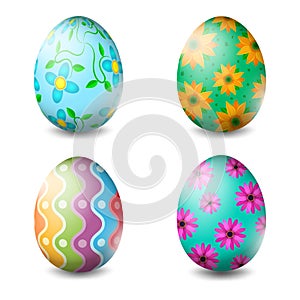 Vector illustration of Easter eggs collection on a white background - Vector
