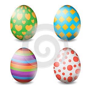 Vector illustration of Easter eggs collection on a white background - Vector