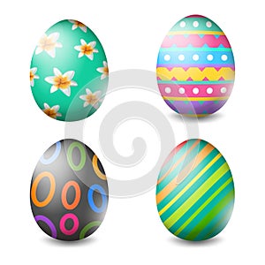 Vector illustration of Easter eggs collection on a white background - Vector