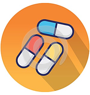 Capsule Isolated Vector icon that can easily modify or edit
