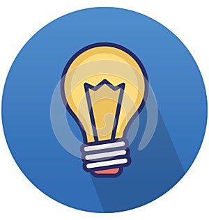 Bright light bulb Isolated Vector icon that can easily modify or edit