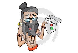 Vector Cartoon Illustration Of Cute Data Baba.