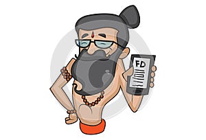 Vector Cartoon Illustration Of Cute Data Baba.