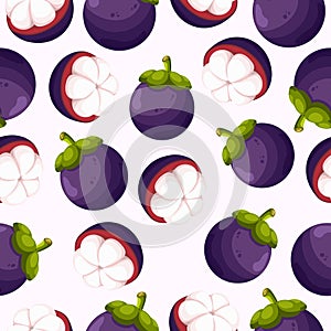 MANGOSTEEN FRUIT SEAMLESS PATTERN photo