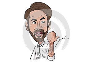 Vector Cartoon Illustration Of Cute Sergio Garcia. photo