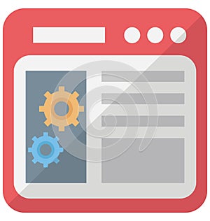 Computer coding Vector Icon which can easily modify or edit