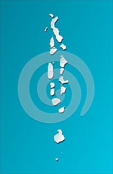 Vector isolated illustration icon with simplified map of Republic of Maldives