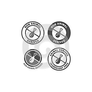 No animal derived food ingredient circle label icon set. photo