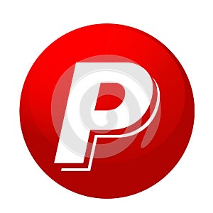 PayPal online bank logo button icon in red vector with modern gradient design illustrations on white background