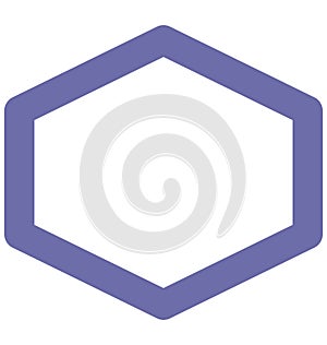 Hexagon Isolated Vector Icon which can easily modified or edit