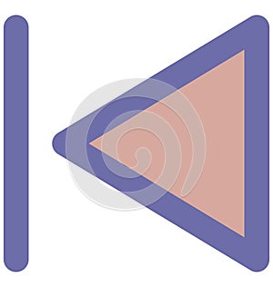 Basic RGB Backward Isolated Vector Icon which can easily modified or edit