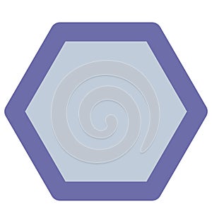 Hexagon Isolated Vector Icon which can easily modified or edit