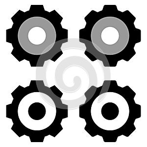 Gears icon isolated group in white background