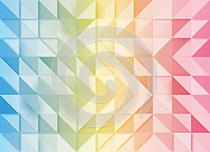 Blue, Yellow and Pink Geometric Background with Mosaic Effect