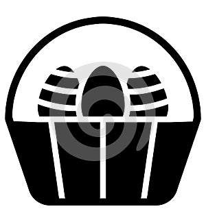 Basket, easter Isolated Vector icon which can easily modify or edit
