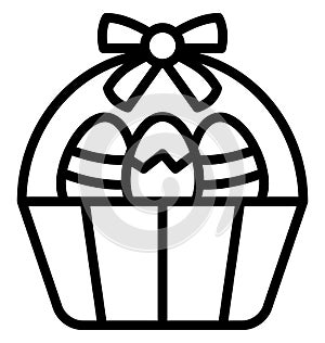 Basket, easter Isolated Vector icon which can easily modify or edit
