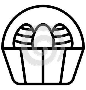 Basket, easter Isolated Vector icon which can easily modify or edit