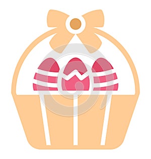 Basket, easter Isolated Vector icon which can easily modify or edit