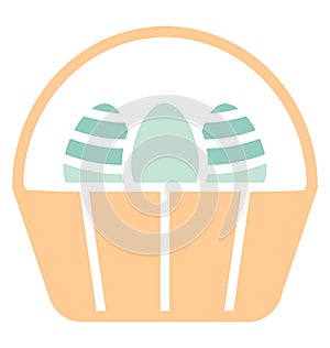 Basket, easter Isolated Vector icon which can easily modify or edit