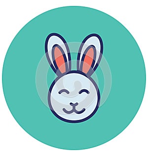 Easter bunny, easter hare Isolated Vector icon which can easily modify or edit