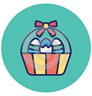 Basket, easter Isolated Vector icon which can easily modify or edit