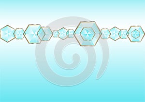 Abstract Shining Diamonds Line in Pastel Blue Background