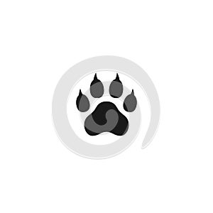 Dog paw with claws vector print mark photo