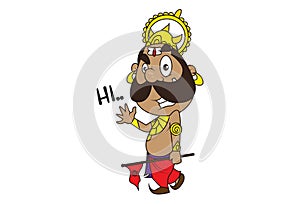 Vector Cartoon Illustration Of Cute Ravan.